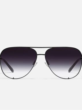 Quay High key Mini Aviator Sunglasses with Gradient Smoke Lenses